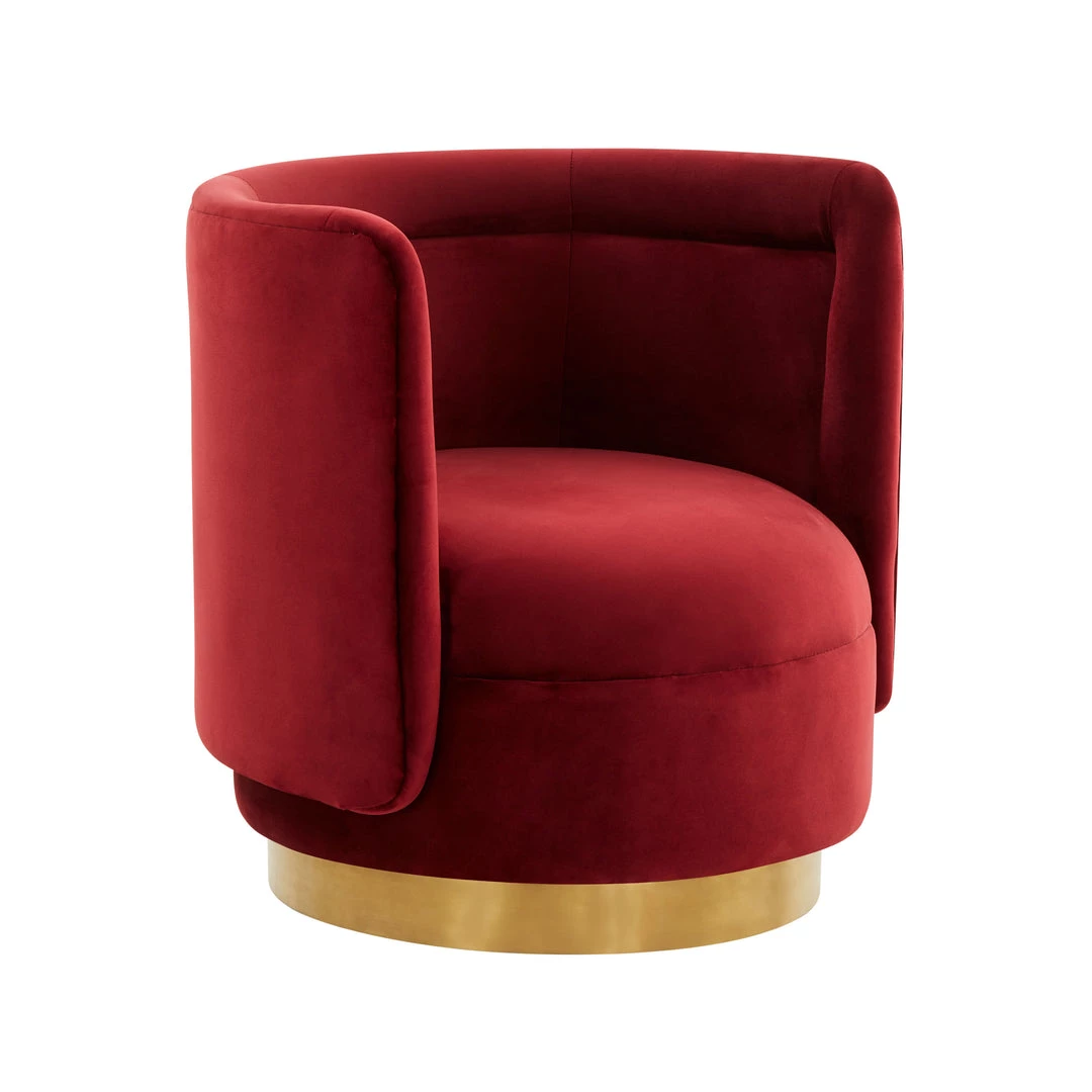 TOV Remy Velvet Swivel Chair Living Room