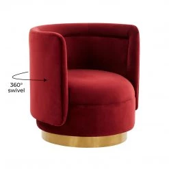 TOV Remy Velvet Swivel Chair Living Room