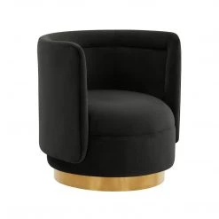 TOV Remy Velvet Swivel Chair Living Room
