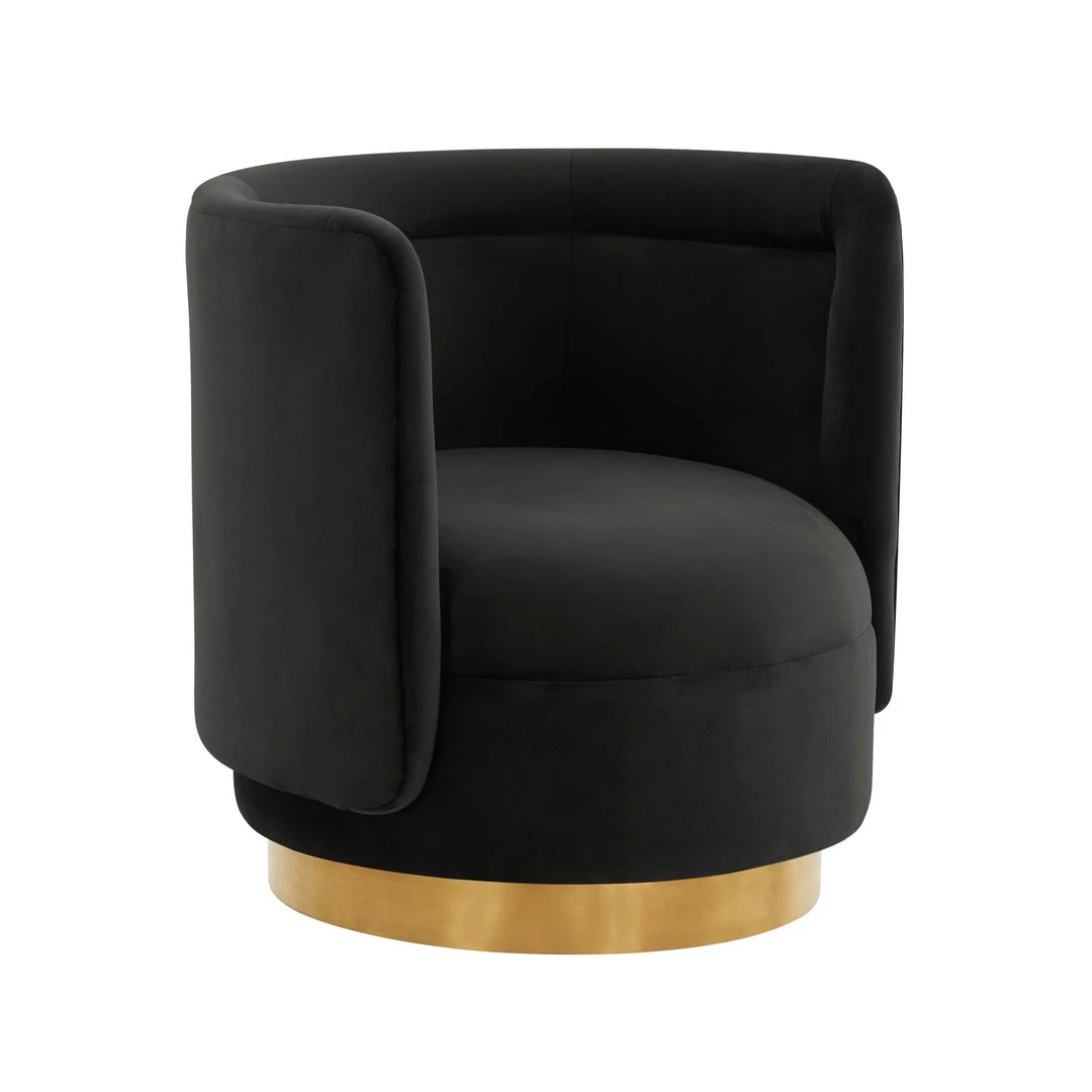 TOV Remy Velvet Swivel Chair Living Room