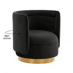 TOV Remy Velvet Swivel Chair Living Room
