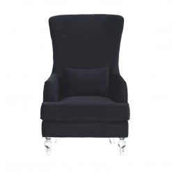 TOV Aubree Tall Chair With Acrylic Legs - Black