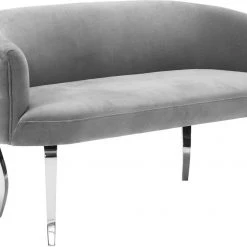 TOV Adina Velvet Loveseat With Silver Legs Living Room