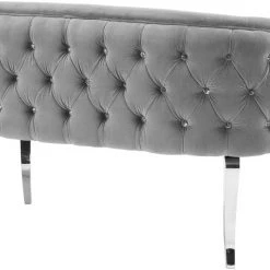 TOV Adina Velvet Loveseat With Silver Legs Living Room
