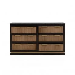 TOV Bedroom Brooke Espresso Walnut 6 Drawer Dresser