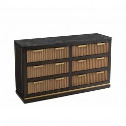 TOV Bedroom Brooke Espresso Walnut 6 Drawer Dresser