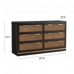 TOV Bedroom Brooke Espresso Walnut 6 Drawer Dresser