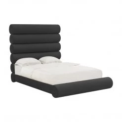 TOV Durwin Black Velvet Bed Bedroom