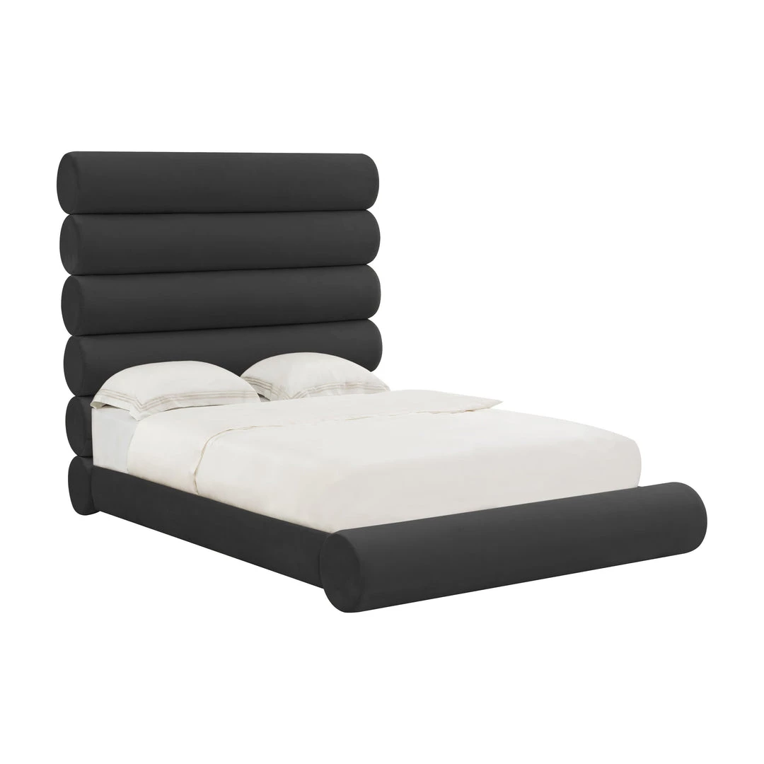 TOV Durwin Black Velvet Bed Bedroom