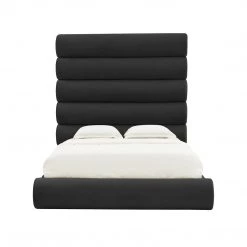 TOV Durwin Black Velvet Bed Bedroom