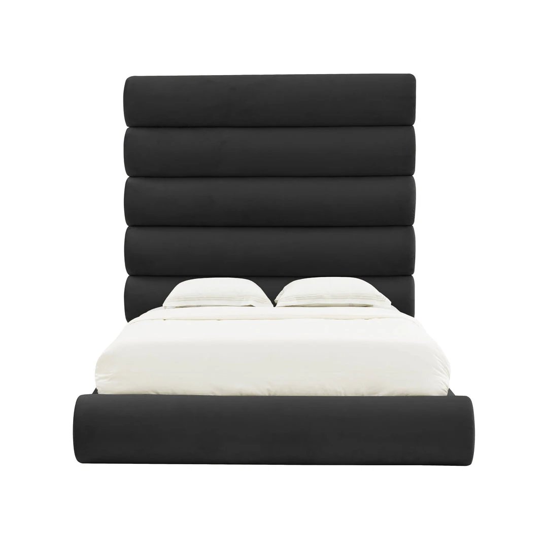 TOV Durwin Black Velvet Bed Bedroom