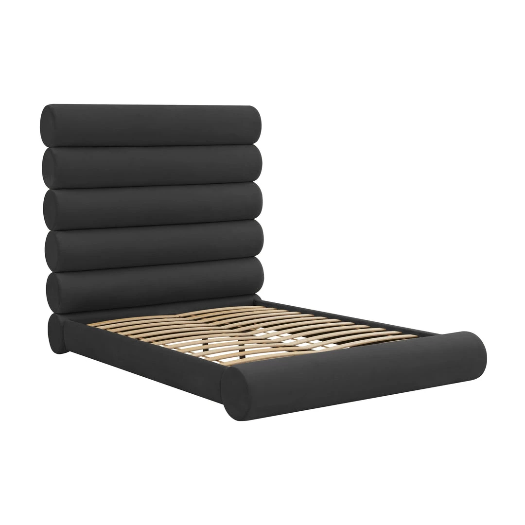 TOV Durwin Black Velvet Bed Bedroom