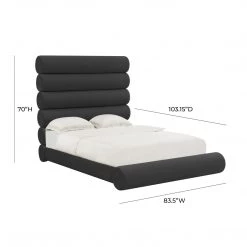 TOV Durwin Black Velvet Bed Bedroom