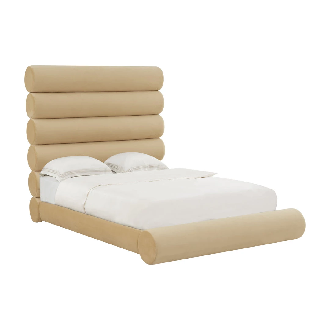 TOV Bedroom Darwin Champagne Velvet Bed
