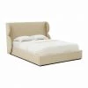 TOV Jibriyah Beige Tweed Bed Bedroom