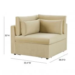 TOV Jessie Champagne Velvet Modular Corner Chair