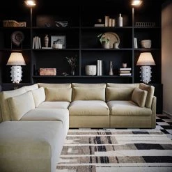 TOV Jessie Champagne Velvet Modular Corner Chair