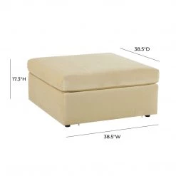 TOV Jessie Champagne Velvet Modular Ottoman