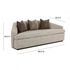 TOV Living Room Abreeyah Beige Velvet Sofa