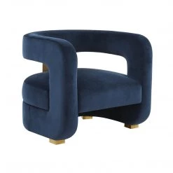 TOV Living Room Ayanna Midnight Velvet Accent Chair