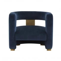 TOV Living Room Ayanna Midnight Velvet Accent Chair