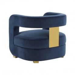 TOV Living Room Ayanna Midnight Velvet Accent Chair