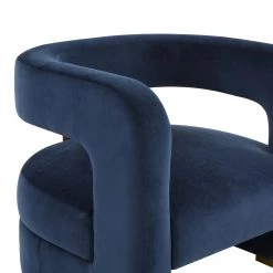 TOV Living Room Ayanna Midnight Velvet Accent Chair