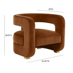 TOV Living Room Ayanna Midnight Velvet Accent Chair