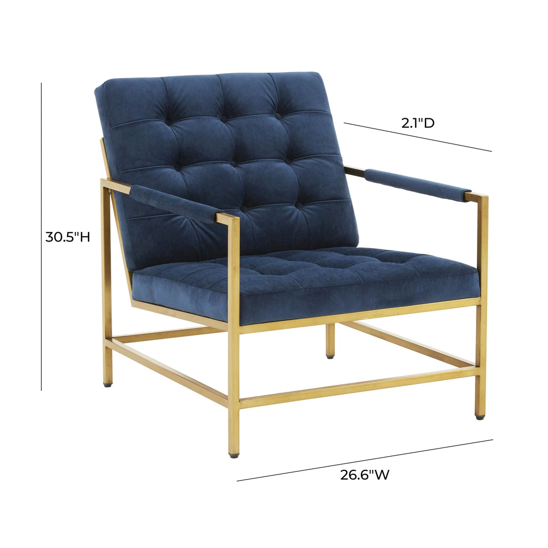 TOV Van Charcoal Vegan Leather Accent Chair Living Room