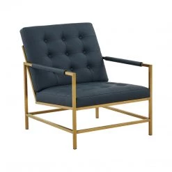 TOV Van Charcoal Vegan Leather Accent Chair Living Room