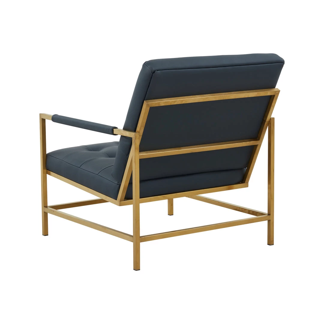 TOV Van Charcoal Vegan Leather Accent Chair Living Room