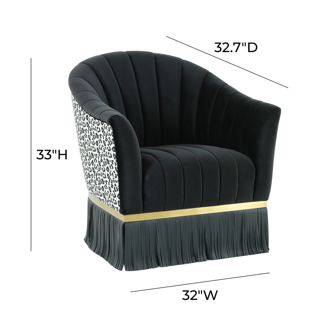 TOV Enid Velvet Swivel Chair Accent Chairs