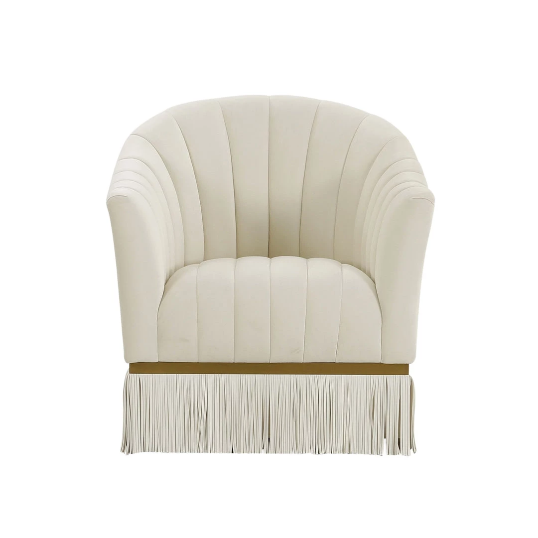 TOV Enid Velvet Swivel Chair Accent Chairs