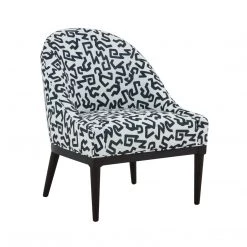 TOV Living Room Crystal Velvet Patterned Accent Chair
