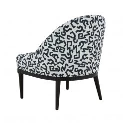 TOV Living Room Crystal Velvet Patterned Accent Chair