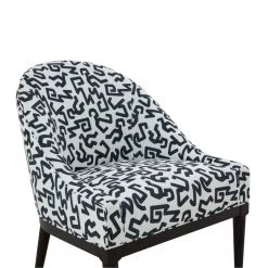 TOV Living Room Crystal Velvet Patterned Accent Chair