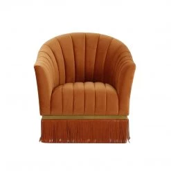 TOV Enid Velvet Swivel Chair Accent Chairs