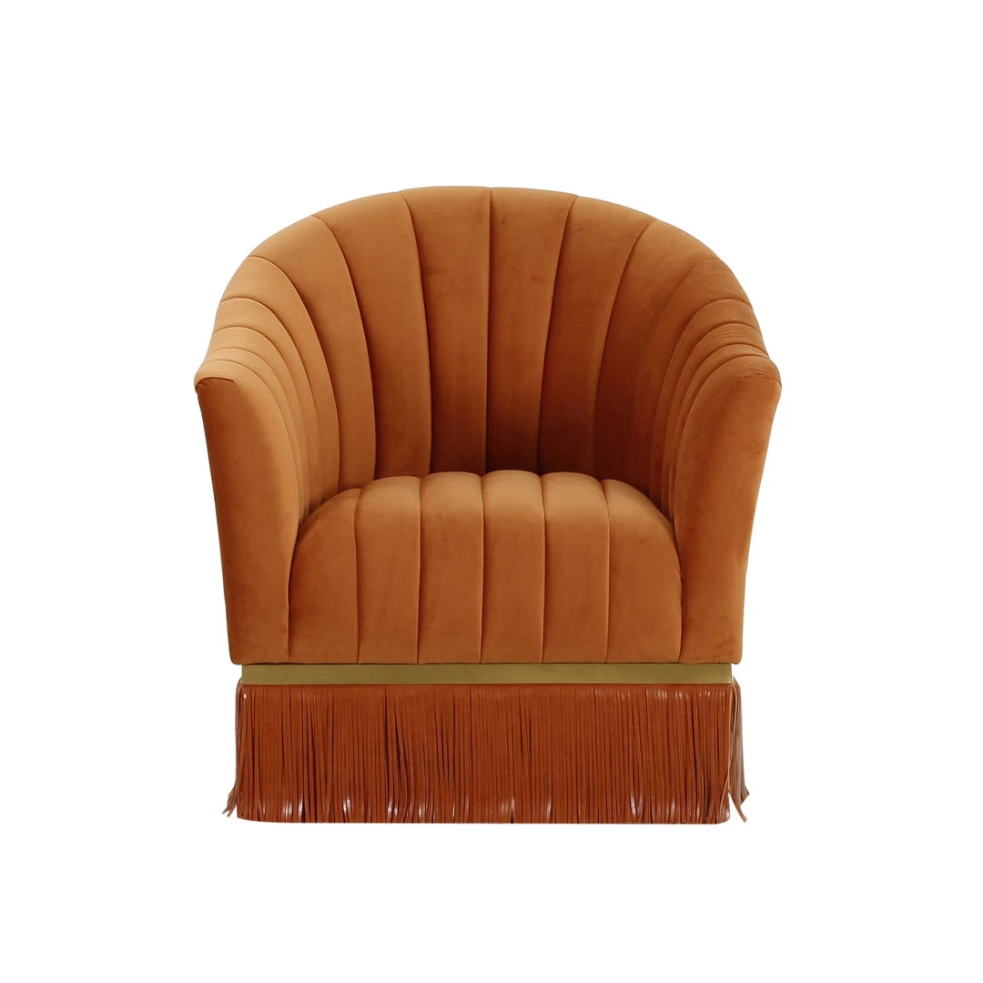 TOV Enid Velvet Swivel Chair Accent Chairs