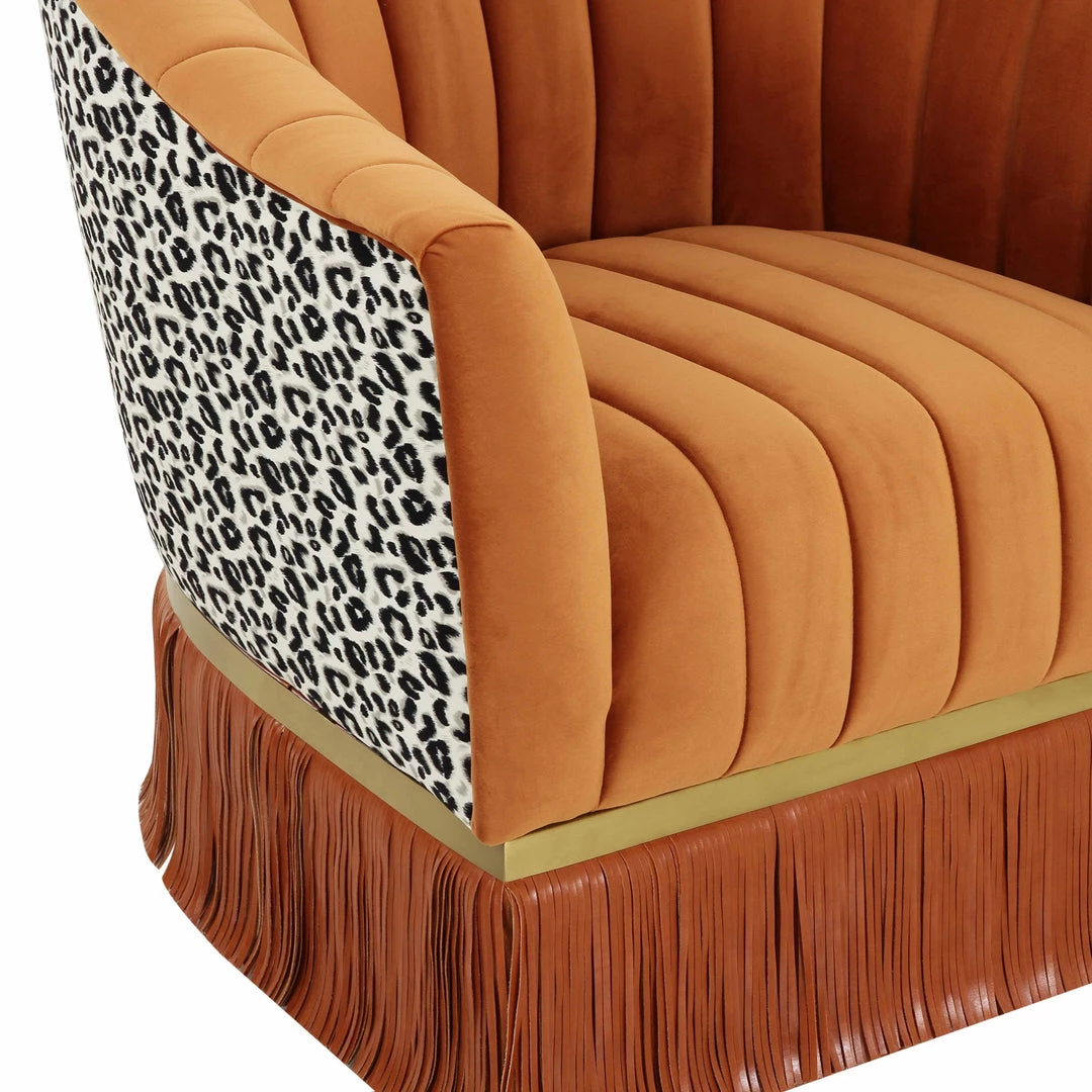 TOV Enid Velvet Swivel Chair Accent Chairs