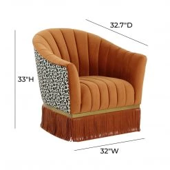 TOV Enid Velvet Swivel Chair Accent Chairs