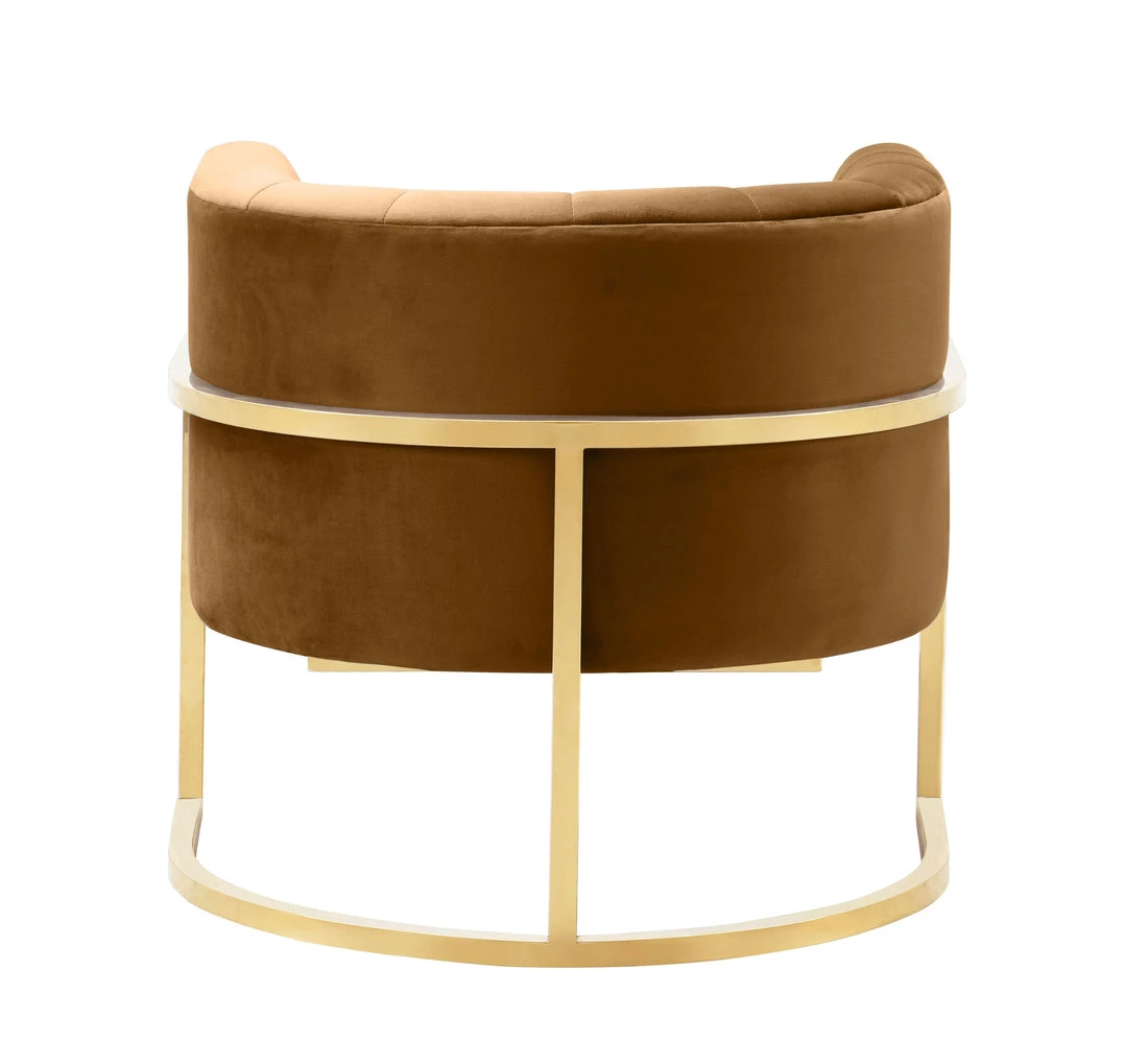 TOV Magnolia Velvet Accent Chair Gold Base