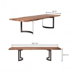 Moe's Bent Dining Table Small Weathered