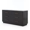 Four Hands Bedroom Suki 6 Drawer Dresser-Burnished Black