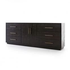 Four Hands Living Room Suki Large Media Console-Burnished Black