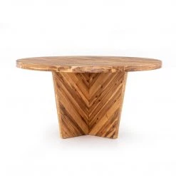 Four Hands Akoria Round Dining Table-Light Honey