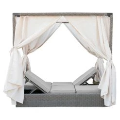 VIG Renava Marin Outdoor Beige Canopy Sunbed