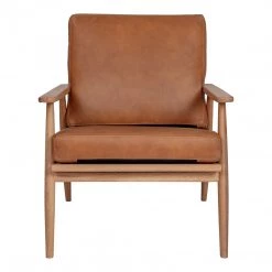 Moe's Harper Leather Lounge Chair Tan Living Room