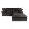 Moe's Clay Nook Modular Sectional Nubuck Leather Black