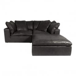 Moe's Clay Nook Modular Sectional Nubuck Leather Black