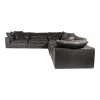 Moe's Cloud Luxe 5 Piece Modular Sectional Leather Black Living Room